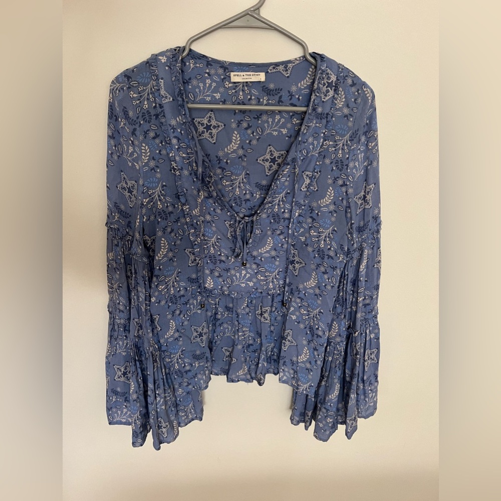 Spell Celestial Blouse Blue Size S - image 8